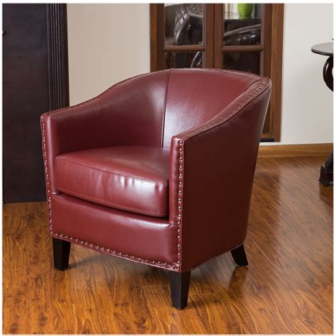 Best Buy: Noble House Pineview Bonded Leather Club Chair Red 260816