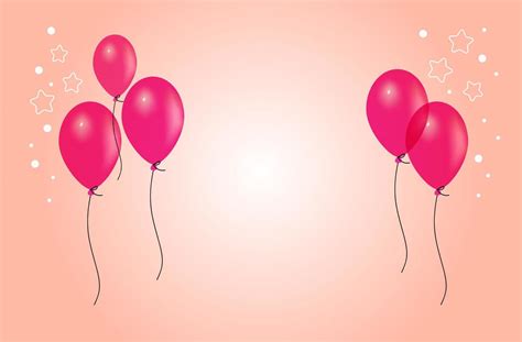 3d render abstract pink background with balloons and stars.Vector baby ...