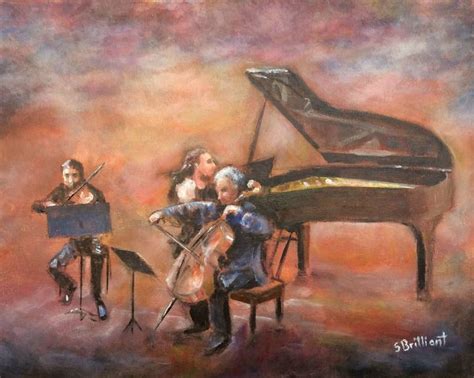 Cello, Piano and Violin Painting by Shalom Brilliant | Saatchi Art