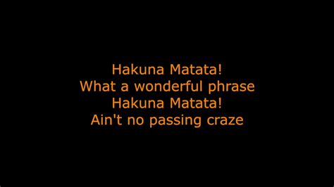 Lion King - Hakuna Matata (karaoke) - YouTube