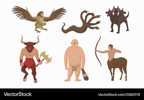 Mythical creatures greece ancient greek Royalty Free Vector