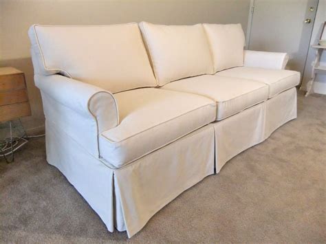 Natural Canvas Slipcover for Ethan Allen Sofa in 2020 | Custom sofa slipcovers, White slipcover ...