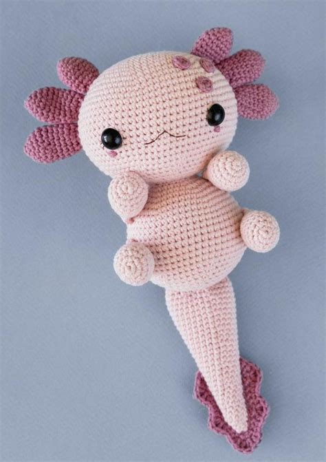 Axolotl Plushies Crochet animal pattern Amigurumi PDF Axolotl plush Salamander Mexican walking ...