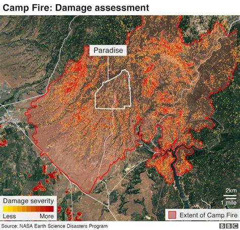 Space Images | Updated Aria Map Of Ca Camp Fire Damage - Map Of California Fire Damage ...