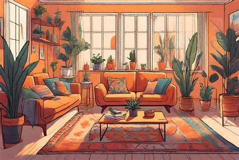 Cozy Living Room With Houseplants Free Stock Photo - Public Domain Pictures
