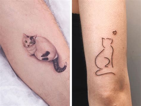 Cat Moon Tattoo Designs