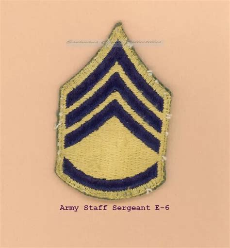 VINTAGE VIETNAM ERA Smaller Shoulder Patch Army Staff Sergeant Great Condition $2.99 - PicClick