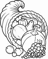 Printable Cornucopia Coloring Page For Kids  Thanksgiving coloring sketch template