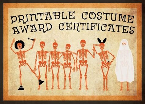 10 Free Costume Award Certificates! [Printables] - Halloween Costumes ...