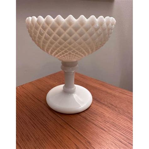 Vintage Westmoreland Milk Glass Compote English Hobnail Diamond Pattern - Etsy