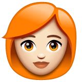 👩🏻‍🦰 Mujer: Tono De Piel Claro, Pelo Pelirrojo Emoji on WhatsApp 2.23.2.72