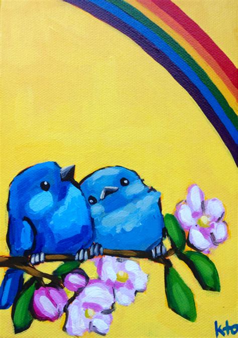 Over The Rainbow: Bird Painting by kto ART - kto ART