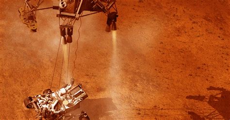 Incredible Photo Shows NASA Mars Rover Hanging Below "Sky Crane"
