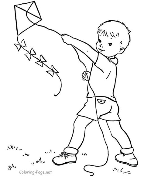 Children Flying Kite Drawing at PaintingValley.com | Explore collection ...