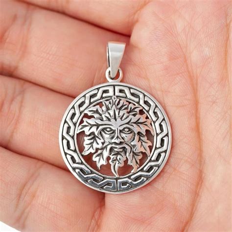 Green Man Celtic Pagan Pendant 925 Sterling Silver | Viking Jewellery | – vkngjewelry