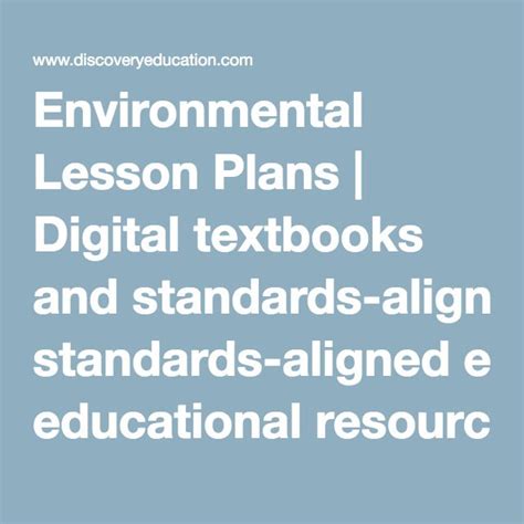 Environmental Lesson Plans | Digital textbooks and standards-aligned ...