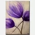 flowers painting on canvas purple beige wall art painting original ...