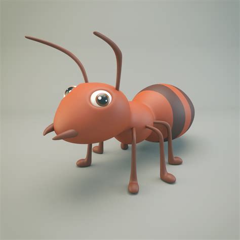 Cartoon Ant Free 3D Model - .blend .fbx - Free3D