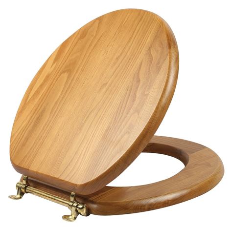 Design House 561241 Standard Round Toilet Seat, Solid Oak | Wooden ...