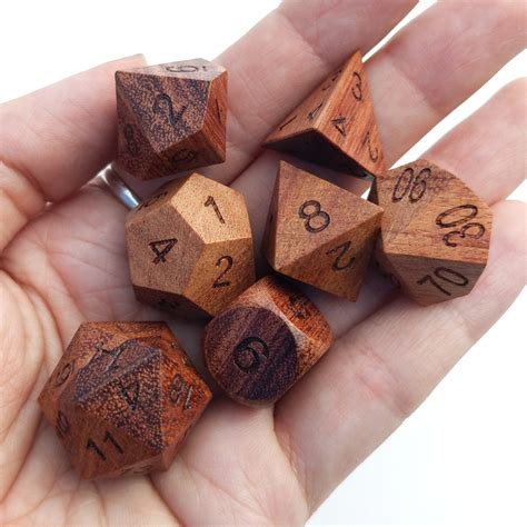 Rose Wood DnD Dice Set Polyhedral dice D&D dice Dungeons | Etsy