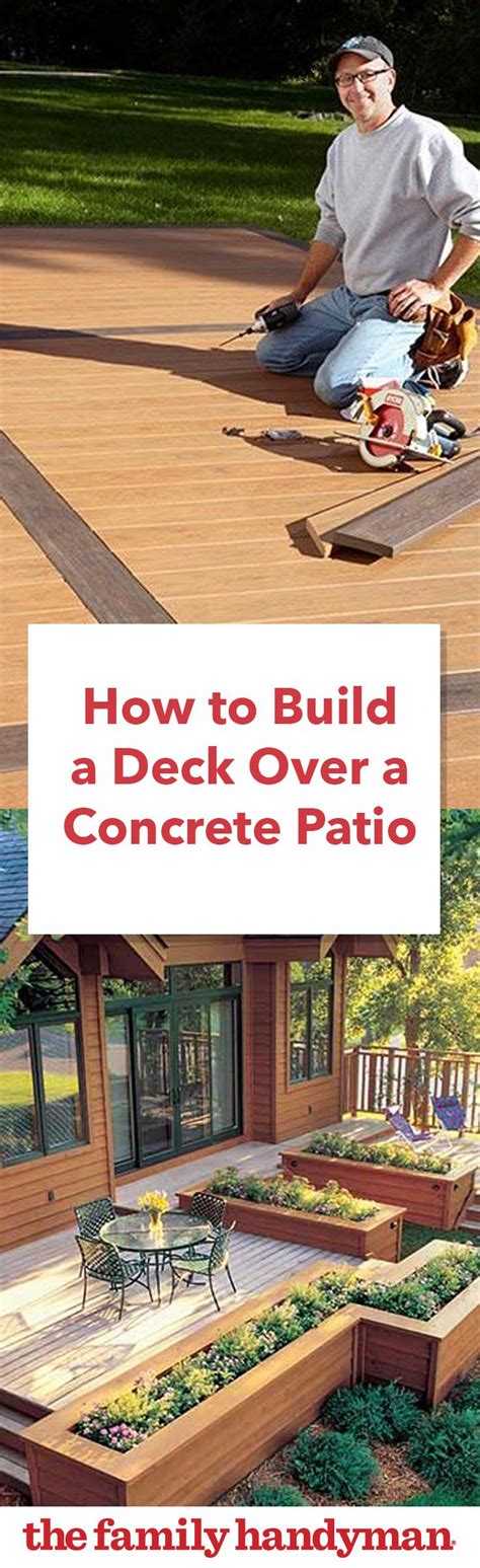 How to Build a Deck Over a Concrete Patio Concrete Patios, Concrete Patio Designs, Cement Patio ...