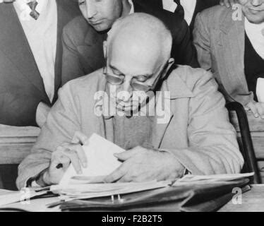 Ousted Iranian Premier Mohammed Mossadegh on trial for treason. Nov. 14 ...