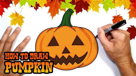 How to Draw Halloween Pumpkin | Drawing Lesson - YouTube