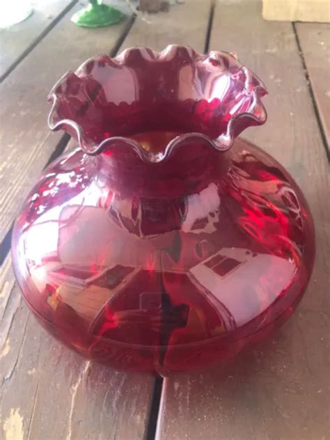 VINTAGE FENTON AMBERINA Ruby Red Lamp Shade $155.99 - PicClick