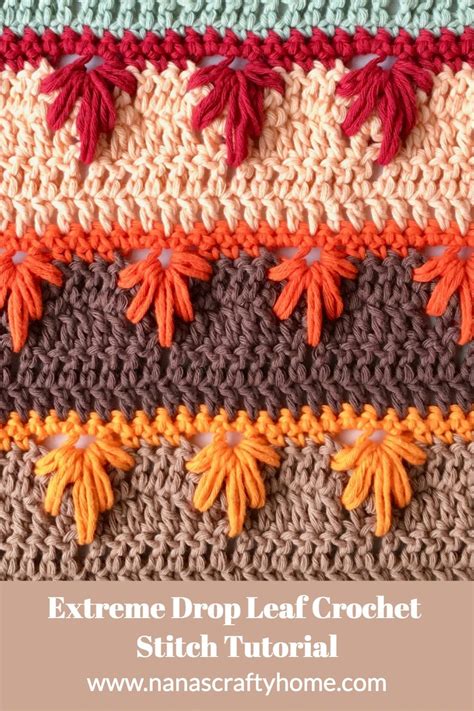 Extreme Drop Leaf Crochet Stitch Photo and Video Tutorial | Fall crochet patterns, Crochet fall ...