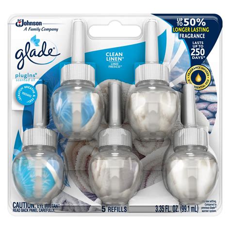 Glade 3.35 fl. oz. Clean Linen Scented Oil Plug-in Air Freshener Refill (5-Pack)-306011 - The ...