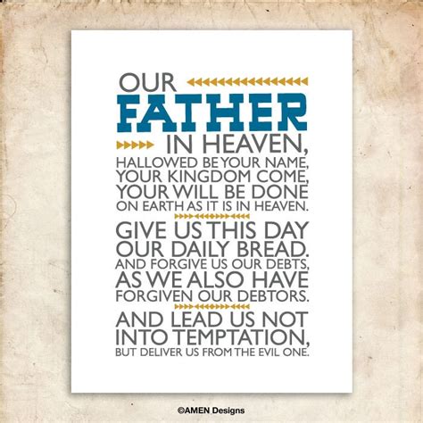 The Lord's Prayer. Matthew 6:9-13. DIY. PDF. 8x10 Printable Scripture ...