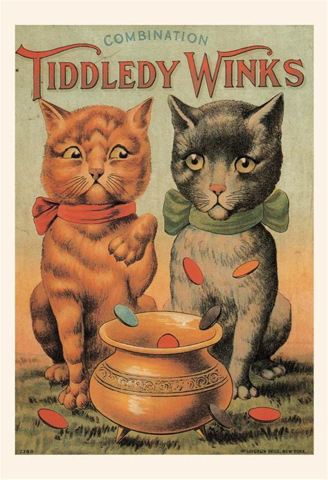 ANTIQUE CAT POSTER Tiddledy Winks Cat Print Cat Lover - Etsy Sweden ...