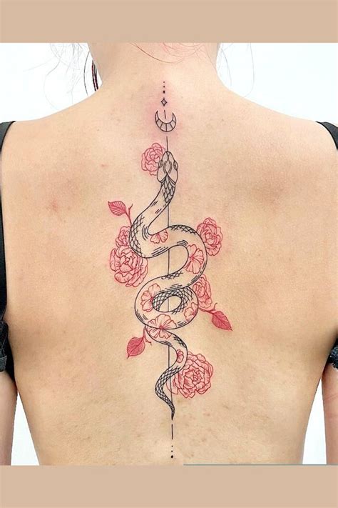 Snake tattoo ideas for women | Spine tattoo | Spine tattoos for women ...