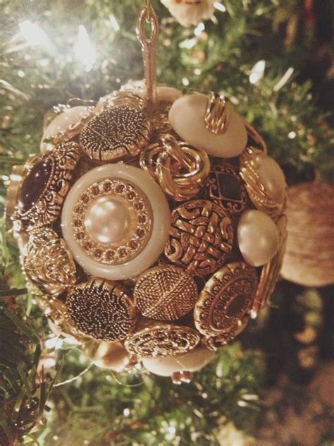 Diy christmas ornament out of styrofoam ball, buttons, and glue! | Christmas ornaments, Holiday ...