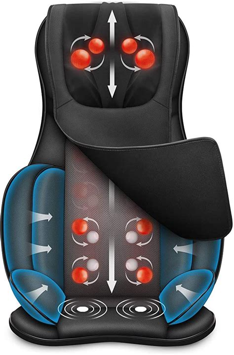 Snailax Full Body Massage Chair Pad -Shiatsu Kneading Seat Portable Neck Back Massager with Heat ...