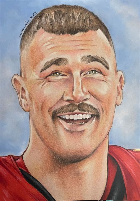 Travis Kelce Original Pencil / Pastel Drawing . Original Fan-art Uk A4 ...