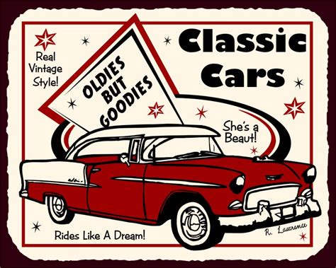 Vintage Automobile Signs, Vintage Car Signs | Garage Wall Decor ...