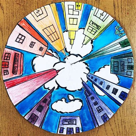 Mrs. Tobar on Instagram: "6th Grade “Perspective City Color Wheels” #elementaryart # ...