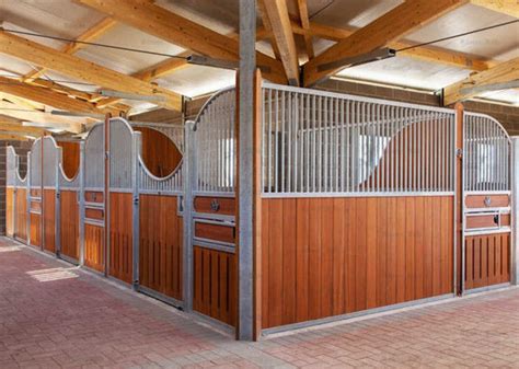 Classic Equine Equipment horse stall front panels with sliding door