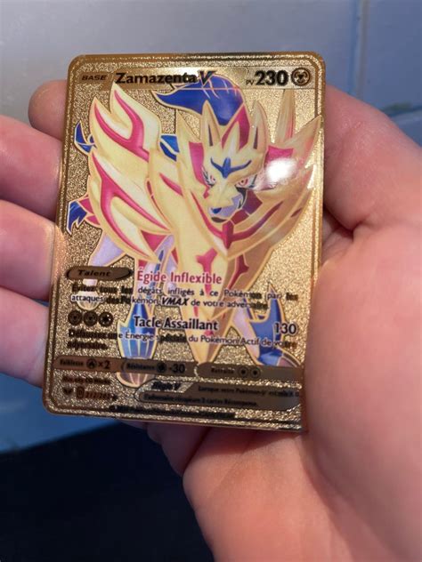 Zamazenta Pokemon card gold metal shiny card | Etsy