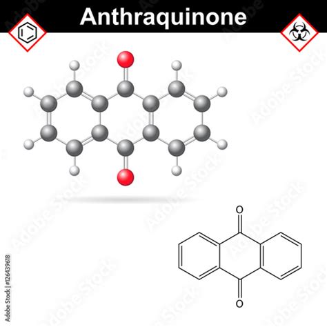 Anthraquinone chemical structure, quinone class - Buy this stock vector and explore similar ...