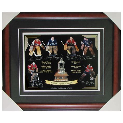 Vezina Trophy Winners Autographed Limited-Edition Framed 11X14 Photo - Signed by Six - NHL Auctions