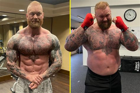 Hafthor Bjornsson shares before and after body transformation pictures on Instagram as Thor ...