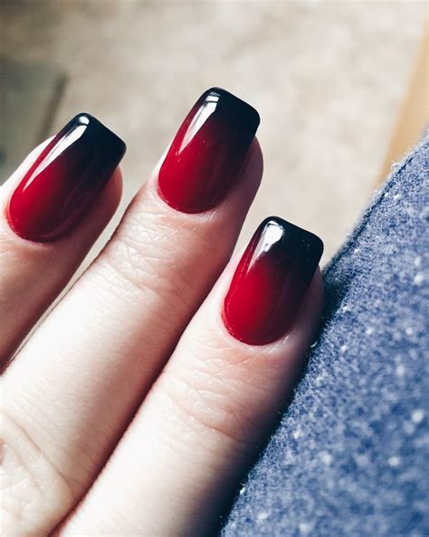 Red And Black Ombre Nails