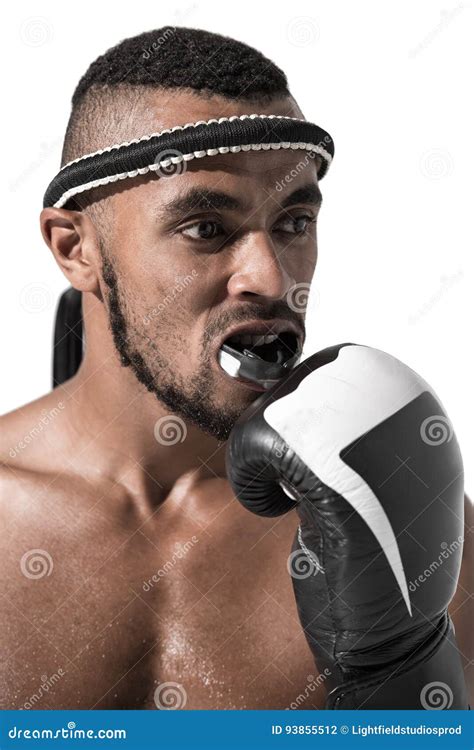 Portrait of Muay Thai Fighter Fixing Mouth Guard Stock Photo - Image of training, practice: 93855512