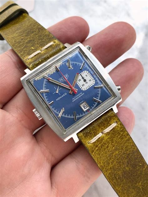 Serviced Vintage Heuer Monaco Chronograph Blue Dial 1533 | Vintage ...