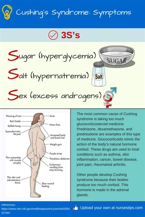 Cushing’s Syndrome: Symptoms | Medical surgical nursing, Endocrine ...