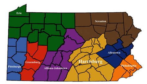 Map of all Dioceses in PA - Roman Catholic Diocese of Harrisburg