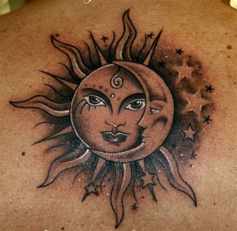 Celestial Sun And Moon Tattoo Designs