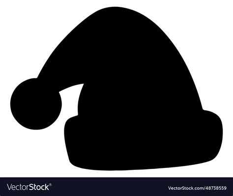 Santa hat silhouette art Royalty Free Vector Image